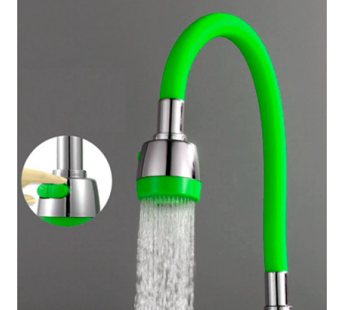Смеситель для кухни MATRIX SMF-823479/GR для холодной или горячей воды излив зелёный гибкий силиконовый