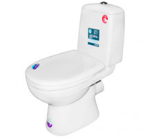 Унитаз-компакт SANTEK ЦЕЗАРЬ 1.WH30.1.746, выпуск прямой, сиденье дюропласт soft-close, спуск двухрежимный, цвет белый
