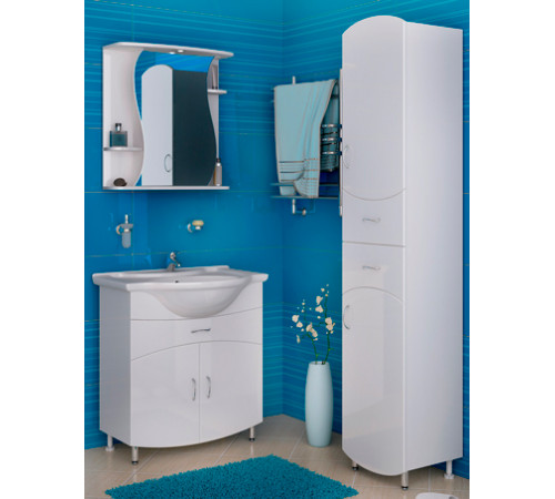 Шкаф зеркальный в ванную комнату ЛИЛИЯ 50 правый с подсветкой