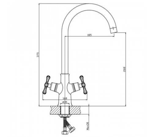 Смеситель для кухни MATRIX SMF-823917-1 CROSS