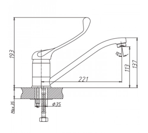 Смеситель локтевой хирургический HB 4254