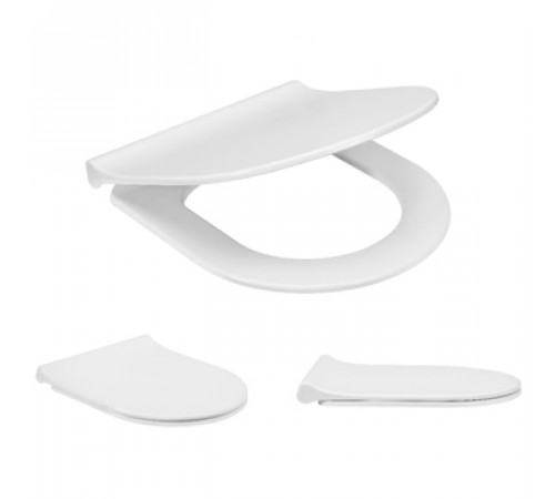 Унитаз-компакт SANTEK АЛЬКОР 1.WH50.1.835, безободковый, выпуск прямой, rimless, сиденье дюропласт soft-close, спуск двухрежимный, цвет белый