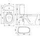 Унитаз-компакт SANTEK АЛЬКОР 1.WH50.1.835, безободковый, выпуск прямой, rimless, сиденье дюропласт soft-close, спуск двухрежимный, цвет белый