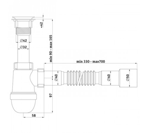 Сифон АНИ C5015 ВАРЯГ 1-1/2х40 мм