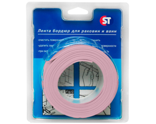 Бордюрная лента для раковин и ванн ST SM-TS20330PVC/PK 40 мм (20х20 мм) цвет розовый