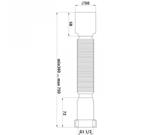 Труба гофрированная АНИ K105 1-1/2х50 мм