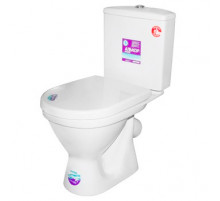 Унитаз-компакт SANTEK АЛЬКОР PP 2PA 1.WH30.2.196, выпуск косой, антивсплеск, эко, сиденье полипропиленовое, спуск двухрежимный, цвет белый