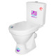 Унитаз-компакт SANTEK АЛЬКОР PP 2PA 1.WH30.2.196, выпуск косой, антивсплеск, эко, сиденье полипропиленовое, спуск двухрежимный, цвет белый