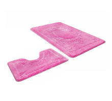 Комплект ковриков для санузла SHAHINTEX цвет розовый (45х43/45х71)