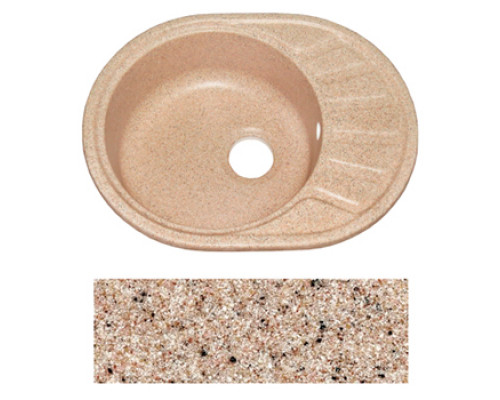 Мойка для кухни искусственный камень FОSТО 58-45 (300 песочный пляж)