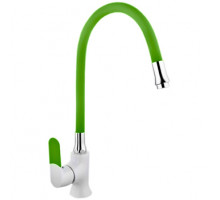 Смеситель для кухни MATRIX SMF-323317/WT-GN 40 мм (зеленый силиконовый излив) ручка 5 цветов