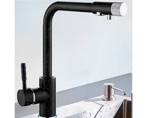 Смеситель для кухни с краном для питьевой воды MATRIX SMF-323267/BK 40 мм цвет черный