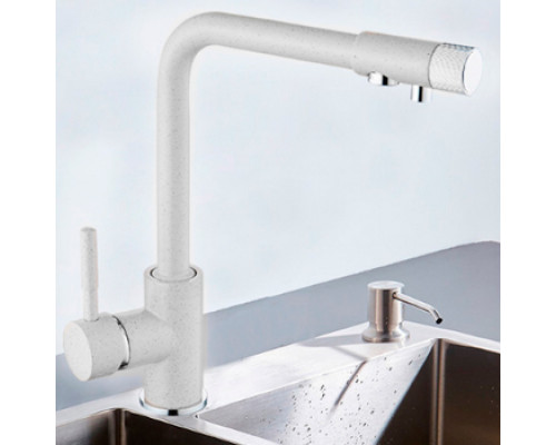 Смеситель для кухни с краном для питьевой воды MATRIX SMF-323267/WT 40 мм цвет белый