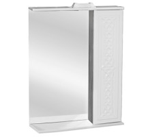 Шкаф зеркальный в ванную комнату "ВАРДЕН 60" правый цвет серый/белый с подсветкой