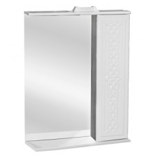 Шкаф зеркальный в ванную комнату "ВАРДЕН 60" правый цвет серый/белый с подсветкой