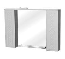 Шкаф зеркальный в ванную комнату "ВАРДЕН 80" цвет серый/белый с подсветкой
