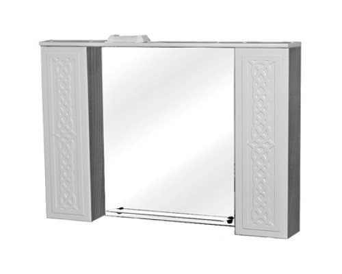 Шкаф зеркальный в ванную комнату "ВАРДЕН 80" цвет серый/белый с подсветкой