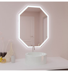 Зеркало МИЛАНИЯ "ОКТАГОН" с LED подсветкой (600х800 мм)