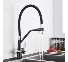 Смеситель для кухни с краном для питьевой воды MATRIX SMF-323357/BK 40 мм цвет черный/хром
