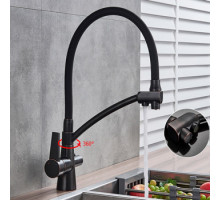 Смеситель для кухни с краном для питьевой воды MATRIX SMF-323357/BZ 40 мм цвет черный