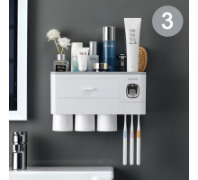 Органайзер универсальный для ванной на трех человек ST SM-OS0103 с дозатором зубной пасты