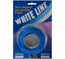 Бордюрная лента для раковин и ванн WHITE LINE 40 мм (20х20 мм) цвет голубой