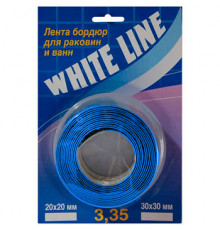 Бордюрная лента для раковин и ванн WHITE LINE 40 мм (20х20 мм) цвет голубой
