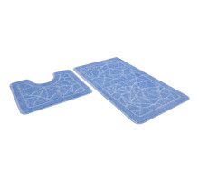 Комплект ковриков для санузла SHAHINTEX цвет голубой (60х50/60х100)