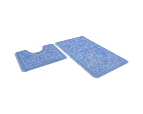 Комплект ковриков для санузла SHAHINTEX цвет голубой (60х50/60х100)