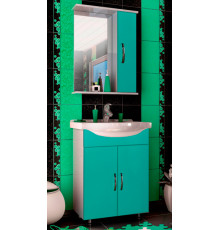 Шкаф зеркальный в ванную комнату "БАЛИ 55" универсальный зеленый