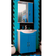 Шкаф зеркальный в ванную комнату "БАЛИ 55" универсальный синий