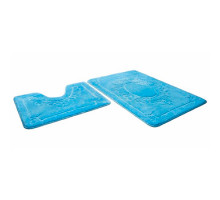 Комплект ковриков для санузла SHAHINTEX цвет голубой (45х43/45х71)