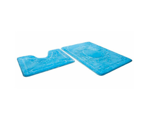 Комплект ковриков для санузла SHAHINTEX цвет голубой (45х43/45х71)