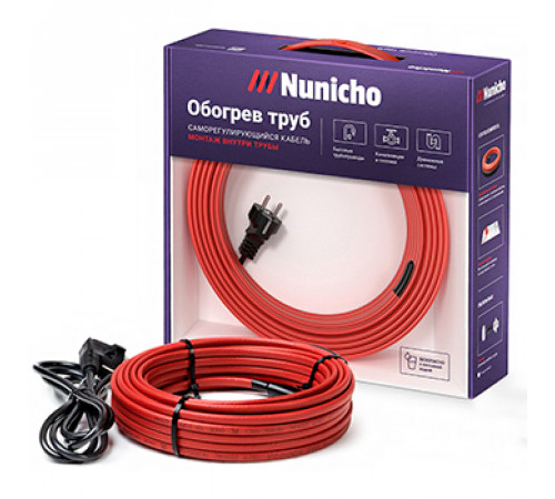 Кабель греющий NUNICHO MICRO10-2CR саморегулирующийся в трубу (3 м)