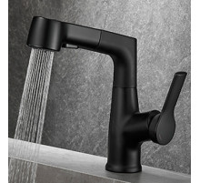 Смеситель для раковины MATRIX SMF-323970/BK чёрный с выдвижной лейкой и поднимающимся носиком