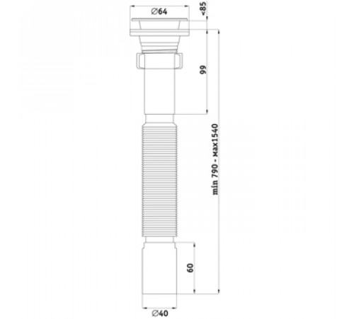 Гофросифон АНИ G214 1-1/4х40 мм удлиненный