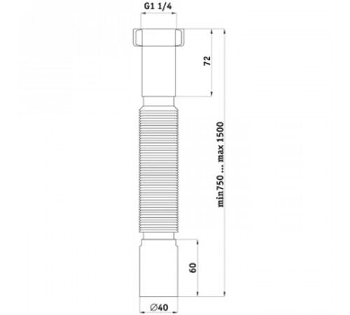 Труба гофрированная АНИ K.214 1-1/4х40 мм удлиненная