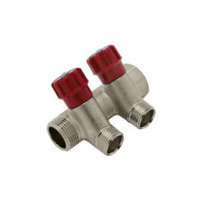 Распределительный коллектор ST SM 8042R 3/4 - (2 x 1/2 M) с краном