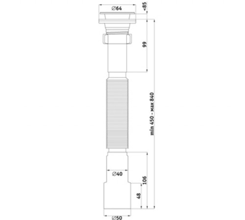 Гофросифон АНИ G206 1-1/4х40/50 мм