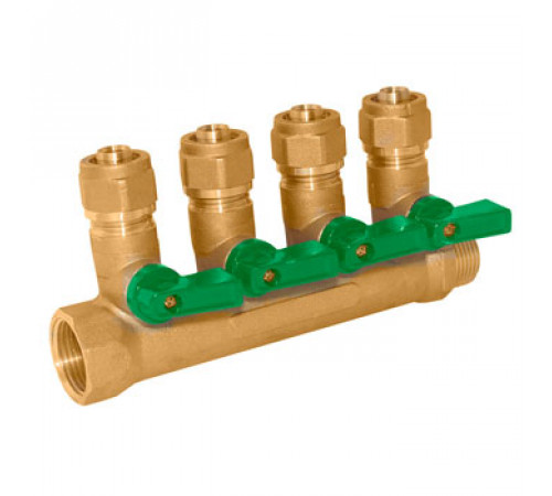 Распределительный коллектор ST SF071016-4 1 - (4 х 16 мм) с краном