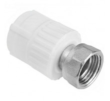Муфта полипропиленовая W - UH20F3 20 - 1/2 F (белый) с накидной гайкой