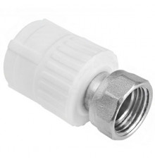 Муфта полипропиленовая W - UH20F3 20 - 1/2 F (белый) с накидной гайкой