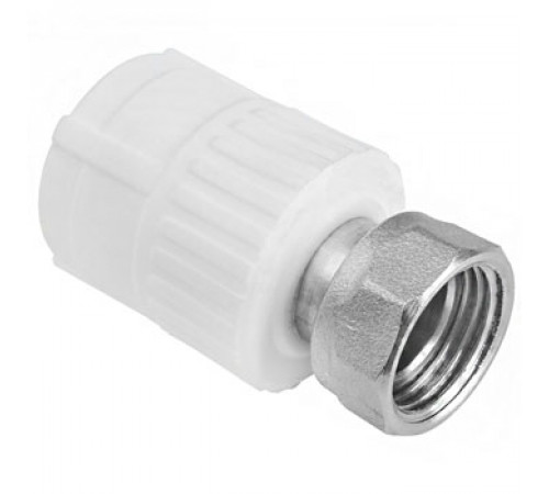 Муфта полипропиленовая W - UH20F3 20 - 1/2 F (белый) с накидной гайкой