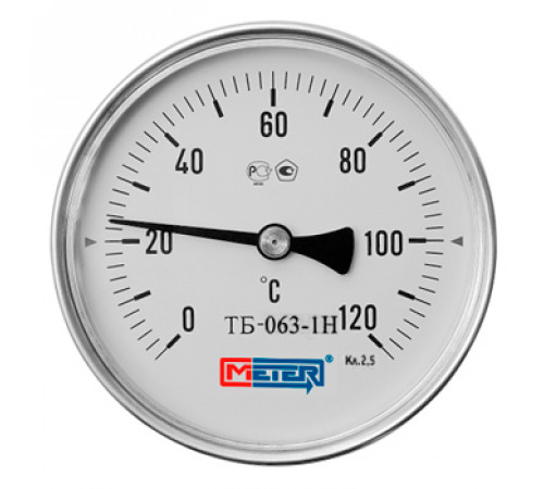 Термометр биметаллический МЕТЕР Дк63 1/2 осевой (L=40мм)