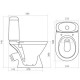 Унитаз-компакт SANTEK РИМИНИ 1.WH30.2.130, выпуск косой, сиденье дюропласт, спуск двухрежимный, цвет белый