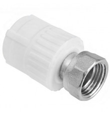 Муфта полипропиленовая W - UH20F4 20 - 3/4 F (белый) с накидной гайкой