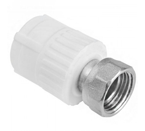 Муфта полипропиленовая W - UH20F4 20 - 3/4 F (белый) с накидной гайкой