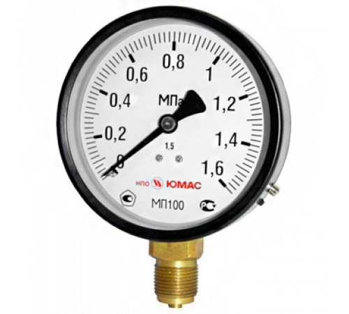 Манометр ЮМАС МП100 Дк100 (до 1,6 МПа) 1/2 радиальный