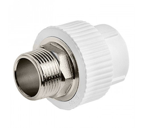 Переходник полипропиленовый W - S40M6 40 - 1-1/4 M под ключ (белый)