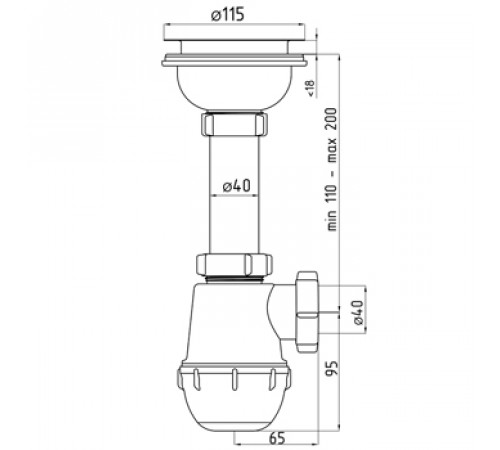 Сифон АНИ ГРОТ A0150 3-1/2 х 40 мм
